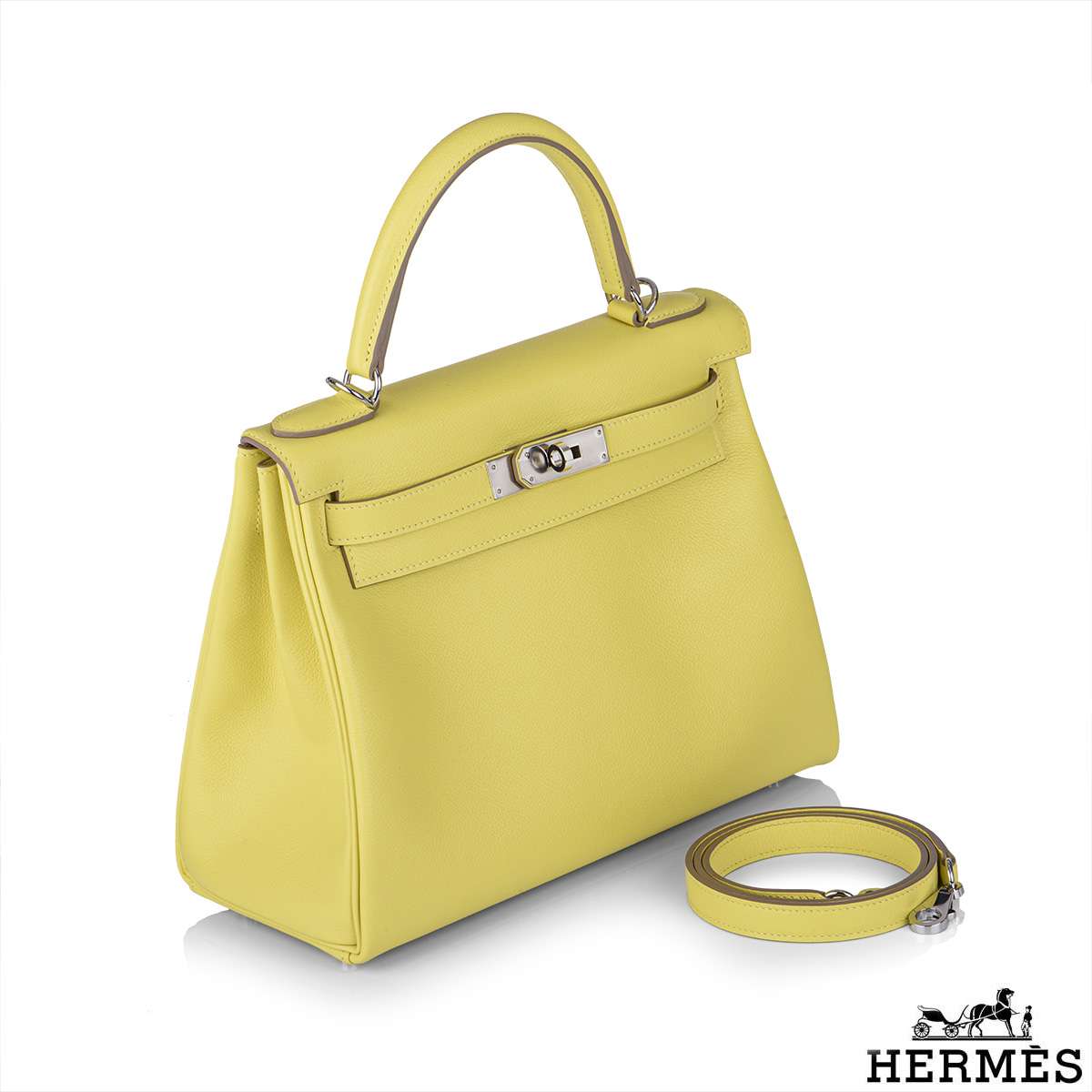 FWRD Renew Hermes Kelly 32cm Handbag in Lime